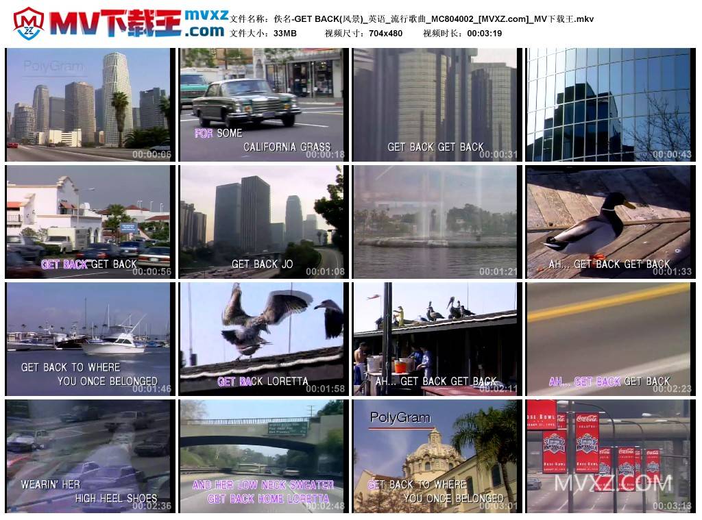 佚名-GET BACK(风景)_英语_流行歌曲_MC804002